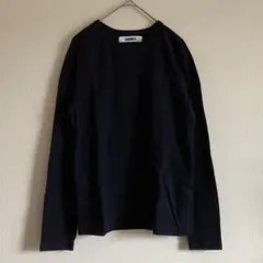 【美品】ユニセックス ストレッチジャガード クルーネック長袖T ネイビー 1