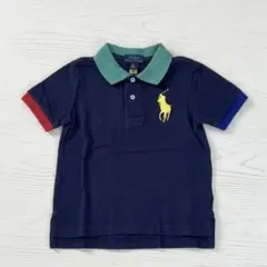 美品 ポロ ラルフローレン ビッグポニー ポロシャツ 100cm 3T 紺