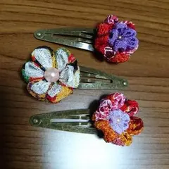 ハンドメイド つまみ ヘアピン ピン