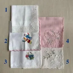 海外お土産・刺繍ハンカチ5枚セット