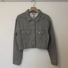 ZARA チェック柄 クロップドジャケット