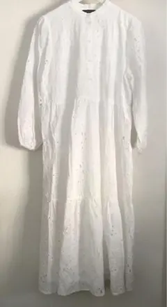 美品☆高見え☆ロングワンピ☆ザラ☆INDEFEIR☆ボーラレース☆裏地付☆S-M