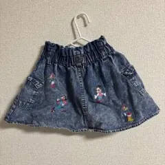 Disney ミッキー刺繍デニムスカート 90cm