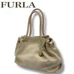 美品 FURLA フルラ オフホワイト レザー トートバッグ 肩掛け A4可