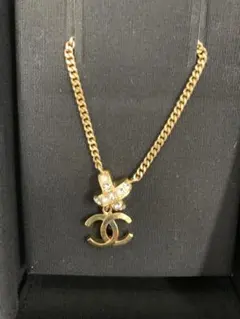 CHANEL 24A ピンクエナメルハート CCロゴ パールネックレス 未使用