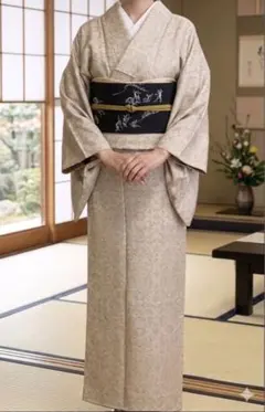 裄70身丈168 小紋　袷　正絹　トールサイズ　長尺　裄長　落款　ガード加工