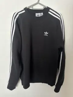 adidas ブラック トレーナー 3本ライン