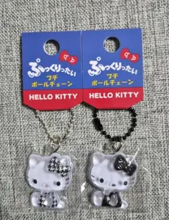 サンリオ ぷっくりったい プチボールチェーン キティ ブラック ブラックチェック