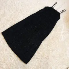 【美品】GRL グレイル　ラメシャギーフレアキャミワンピース　ブラックF