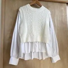 ニットベスト ホワイト