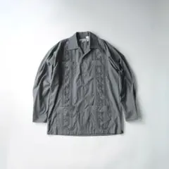 Chic Elegant 90s 長袖開襟キューバシャツ グレー Mのサムネイル