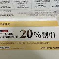 VTホールディングス 株主優待券 1冊 (キーパーラボ20%割引券他)