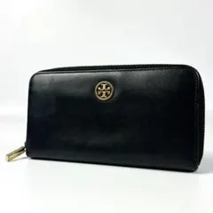 美品トリーバーチ ロビンソン スリム長財布 ブラック レディース 