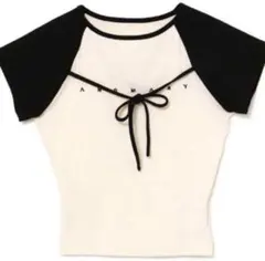ANDMARY 半袖 Tシャツ バイカラー リボン - メルカリ