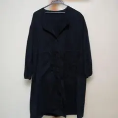 黒のボタン付きシャツコートレディースM