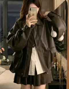 シーイン レザージャケット オーバーサイズ ルーズフィット Lサイズ