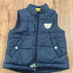 Steiff ベスト 80cm/12M ネイビー クマ刺繍