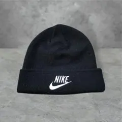 【00's】NIKE ビーニーニット帽　古着　刺繍ロゴ　vintage Y2K