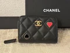 新品 シャネル カードケース コインパス　ミニ財布 キャビアスキン　トランプ柄