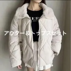 【NICE CLAUP】フェイクファーダウン ＆ ニット