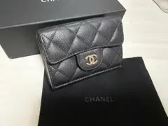 シャネル CHANEL キャビアスキン マトラッセ 三つ折り財布 コンパクト財布