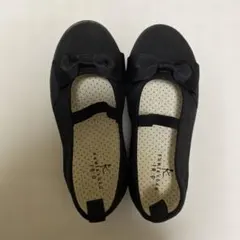 リボン付き黒フォーマルシューズ　18cm