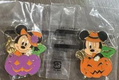 即購入不可 ミッキー ミニー ハロウィン ピンバッジ 2個セット