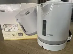 TIGER タイガー 電気ケトル 蒸気レスわく子 0.8L ホワイト 箱付きのサムネイル