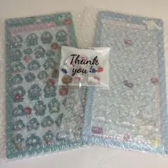 ボンボンドロップシール　サンリオ　ハンギョドン　シナモロール　2枚　立体　新品