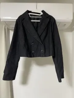 ダークグレー クロップドジャケット Lサイズのサムネイル