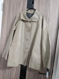 191　新品未使用保管品タグ付き　ラムレザーコートブルゾン　羊革　PARTINA