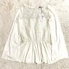 新品未使用 リップサービス チュニック レース 刺繍 アイボリー M