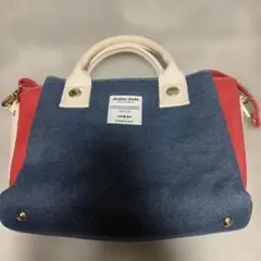 Jolie Joli デニム調 2way ショルダーバッグ　デニム✖️レッド