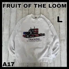 FRUIT OF THE LOOM スウェット 星条旗柄トラック ホワイト Lのサムネイル