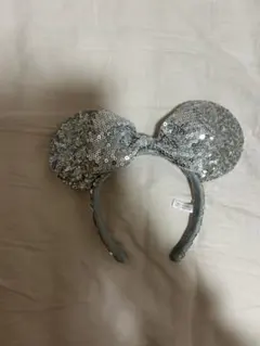 シルバー スパンコール ミッキー カチューシャ