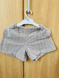 apres les cours グレージュ チェック キュロット パンツ