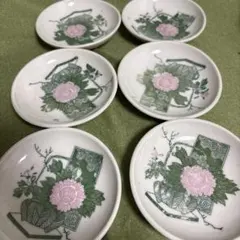 印判花柄陶磁器小皿6枚セット