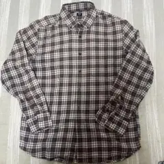 UNIQLO フランネルチェックシャツ ブラウン Mサイズ