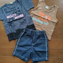 男の子 (110・120) Tシャツ２枚 短パン１枚 ３点 まとめ売り
