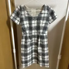 BE RADIANCE ビーラディエンス チェック柄 ワンピース グレー 半袖