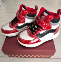 VANS ハイカットスニーカー レッド/ホワイト/ブラック