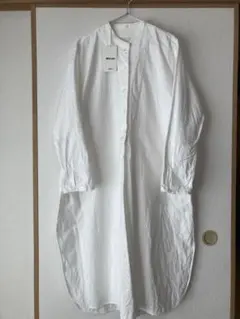 起毛ツイルワンピース婦人Ｌ・白　MUJI labo ムジラボ　無印良品