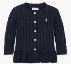 ラルフローレン　ネイビー ケーブル編み カーディガン　12m 80サイズ