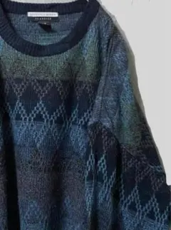 90S vintage 柄ニット　セーター　メンズ　L 古着