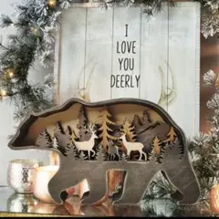 木製クマ　置物　北欧　インテリア