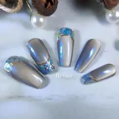 NO.187【サイズオーダー】シルクマグネット、ブルービーム、ガラスフレンチ