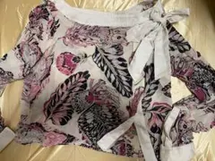 Fendi 植物柄リボン付きシフォンブラウス