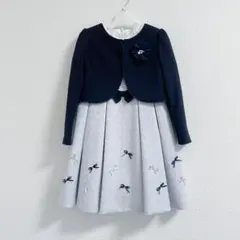 CHOPIN リボン付きジャガードアンサンブル フォーマルワンピース120