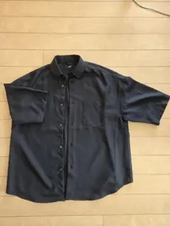 ビッグシルエット ドレープツイル レギュラーカラーシャツ