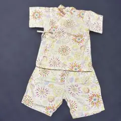 日本製100㎝♡綿100%の甚平、花火、カエル♡セパレート♡